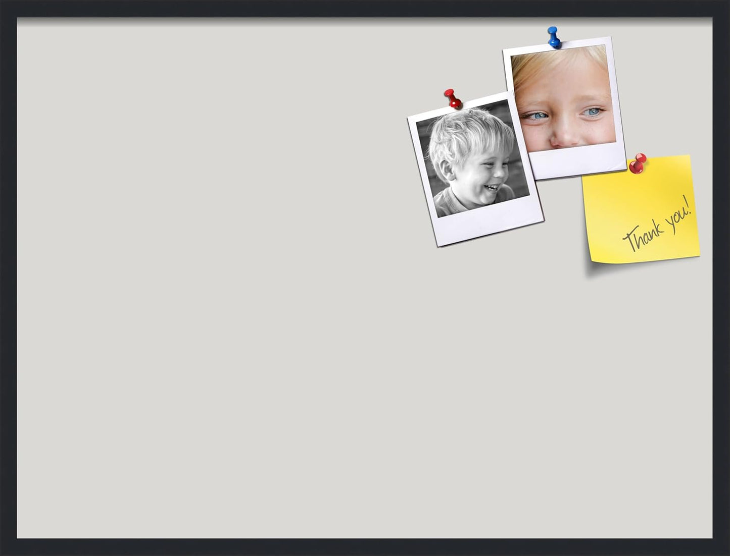 PinPix 40x30 Inch Cork Bulletin Board. This Decorative Framed Pin Board Comes with Light Stone Design and a Satin Black Frame. Ideal for Home Office Decor or Message Board (PinPix-1809)