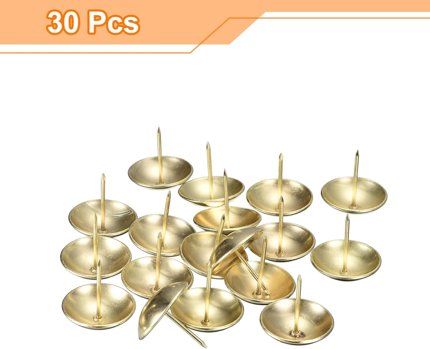 uxcell Upholstery Tacks Nail Pins Furniture, 50Pcs 25x25mm Thumb Tack Pins Assortment Kit Carbon Steel for Home Sofa DIY Decorative Nail Heads Nails, Gold