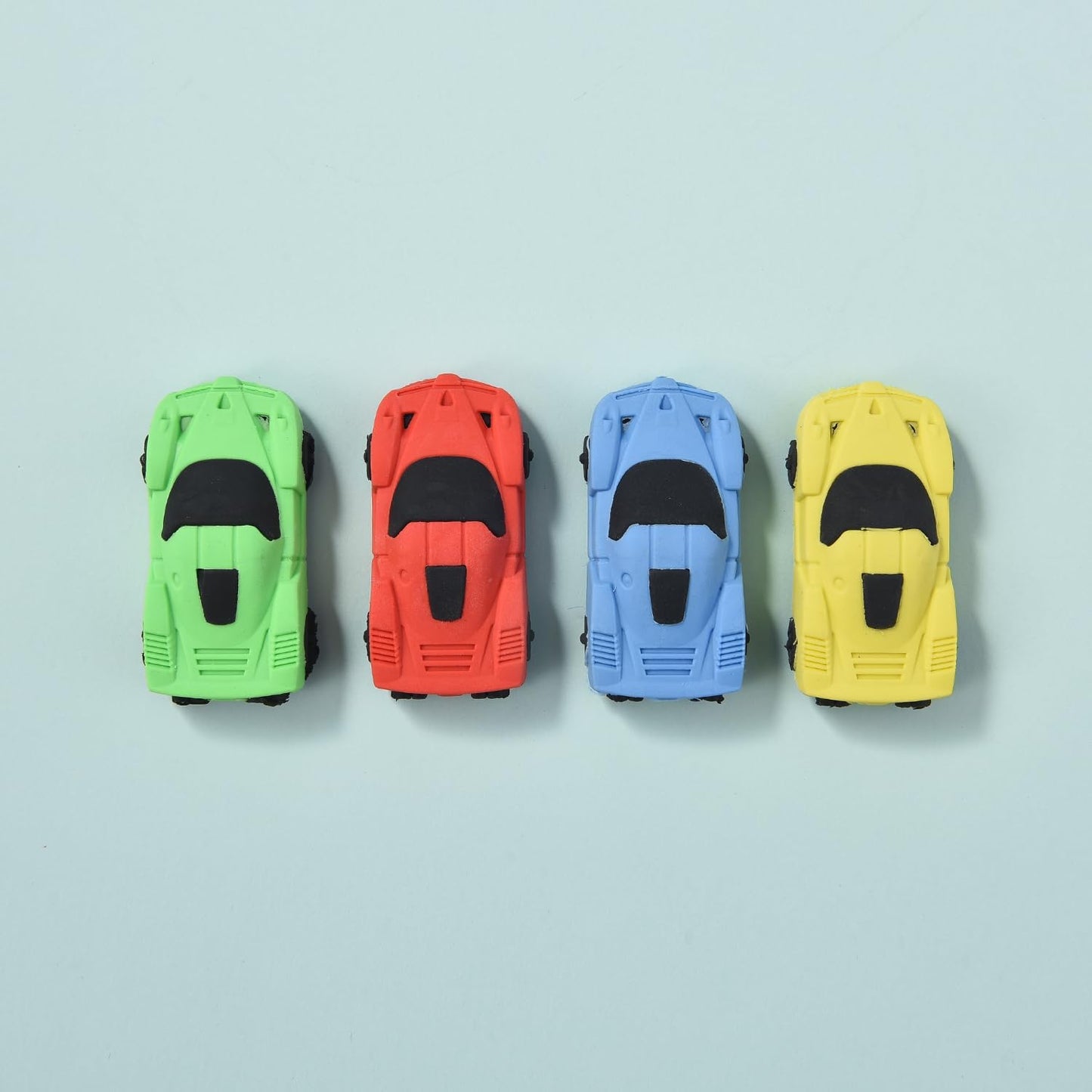 12 Pack Multicolor Plastic 3D Car Erasers for Kids, Fun Take Apart Erasers for School Supplies Prize Gifts Party Favors