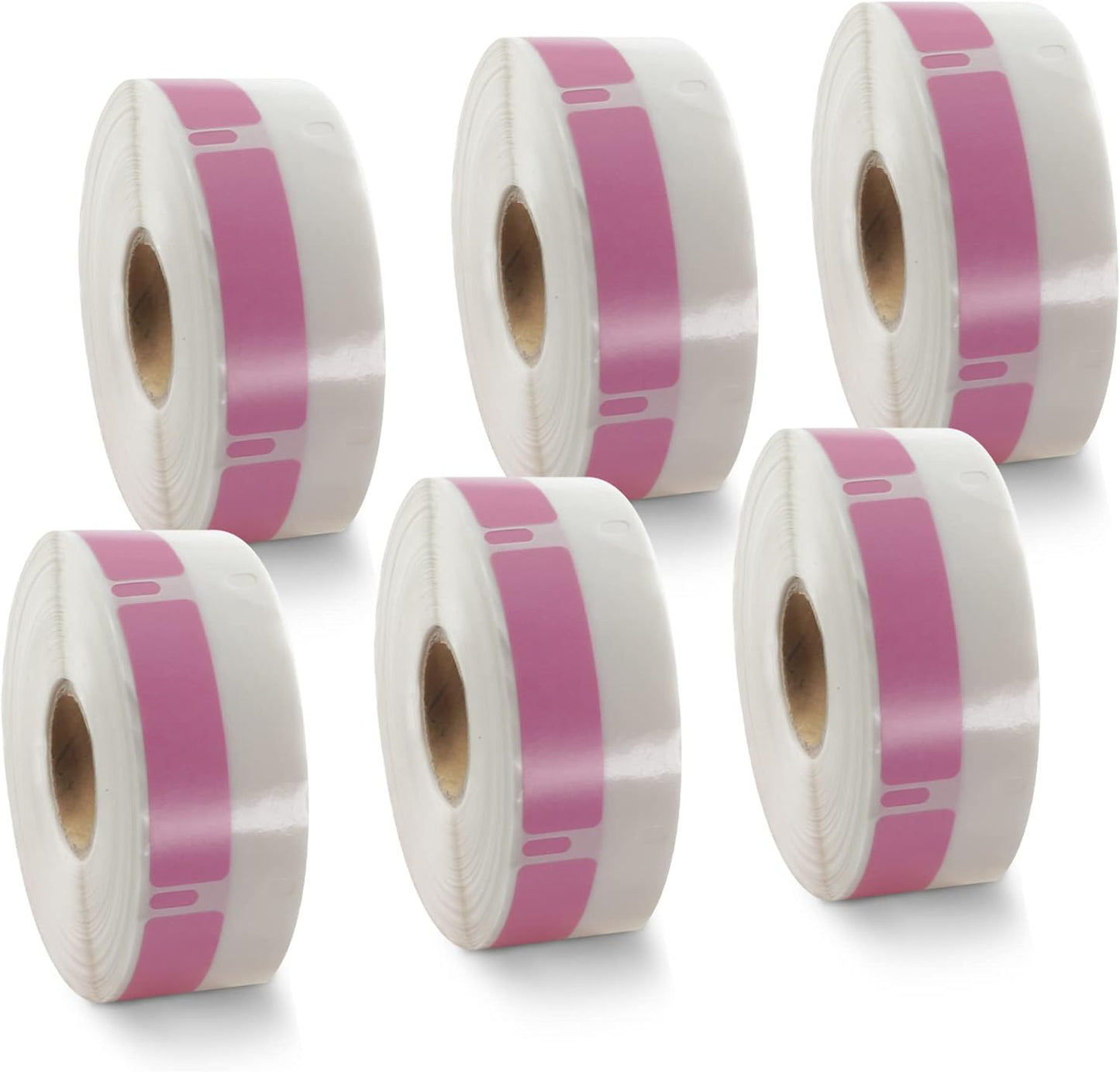 BETCKEY Colored Labels Compatible with Dymo 30346 (1/2" x 1-7/8") Library Barcode Labels, Compatible for Dymo LabelWriter Thermal 450, 4XL & Zebra Desktop Printers [6 Rolls, Pink]