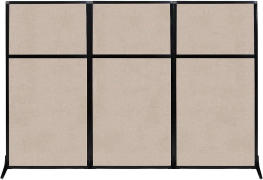 Versare Office Workstation Screen | Portable Wall Divider | Modern Cubicle | Freestanding Privacy Screen | Flexible Work Space | 3 Panels | 99" Wide x 70" Tall Beige SoundSorb Panels