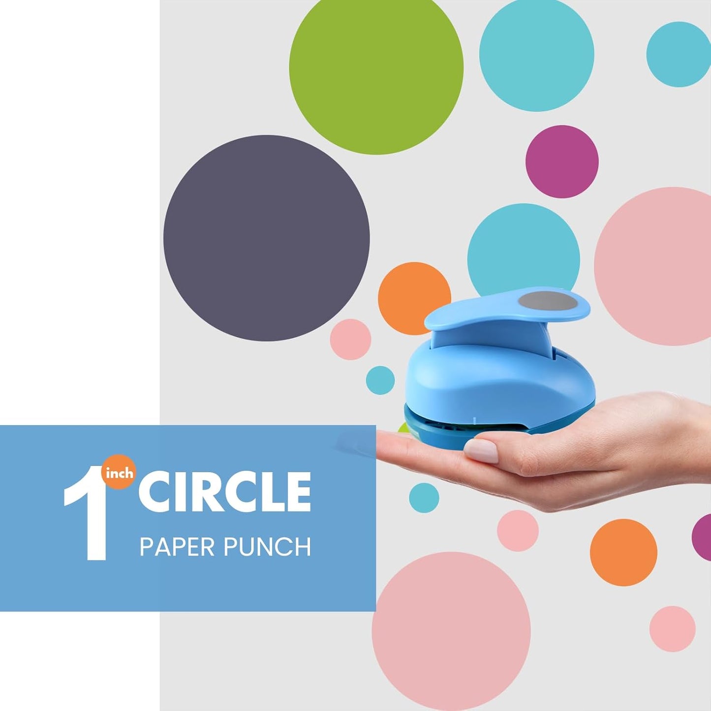 LOONENG 1 Inch Circle Paper Punch - Create Perfect Circles for Handmade Craft Projects - Ideas for Scrapbooking, Card Making, DIY Photo Albums, Gift Tags, Homemade Confetti