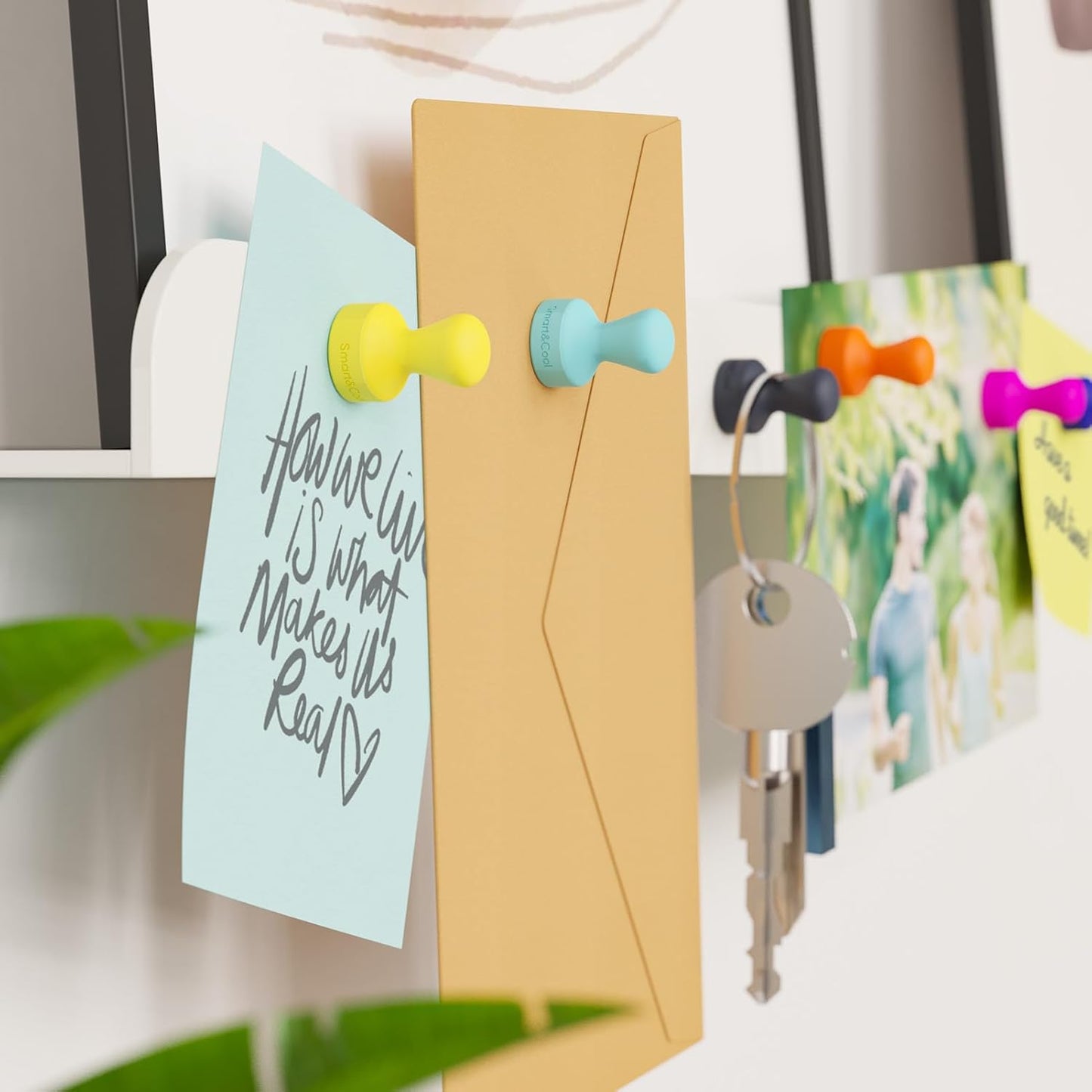 SMART&COOL Silicone Anti Scratch Push Pin Refrigerator Magnets, Thumbtack Magnets for Fridge, Dry Erase Board, Whiteboard, Office, Classroom, School (10 Pack, Multi)