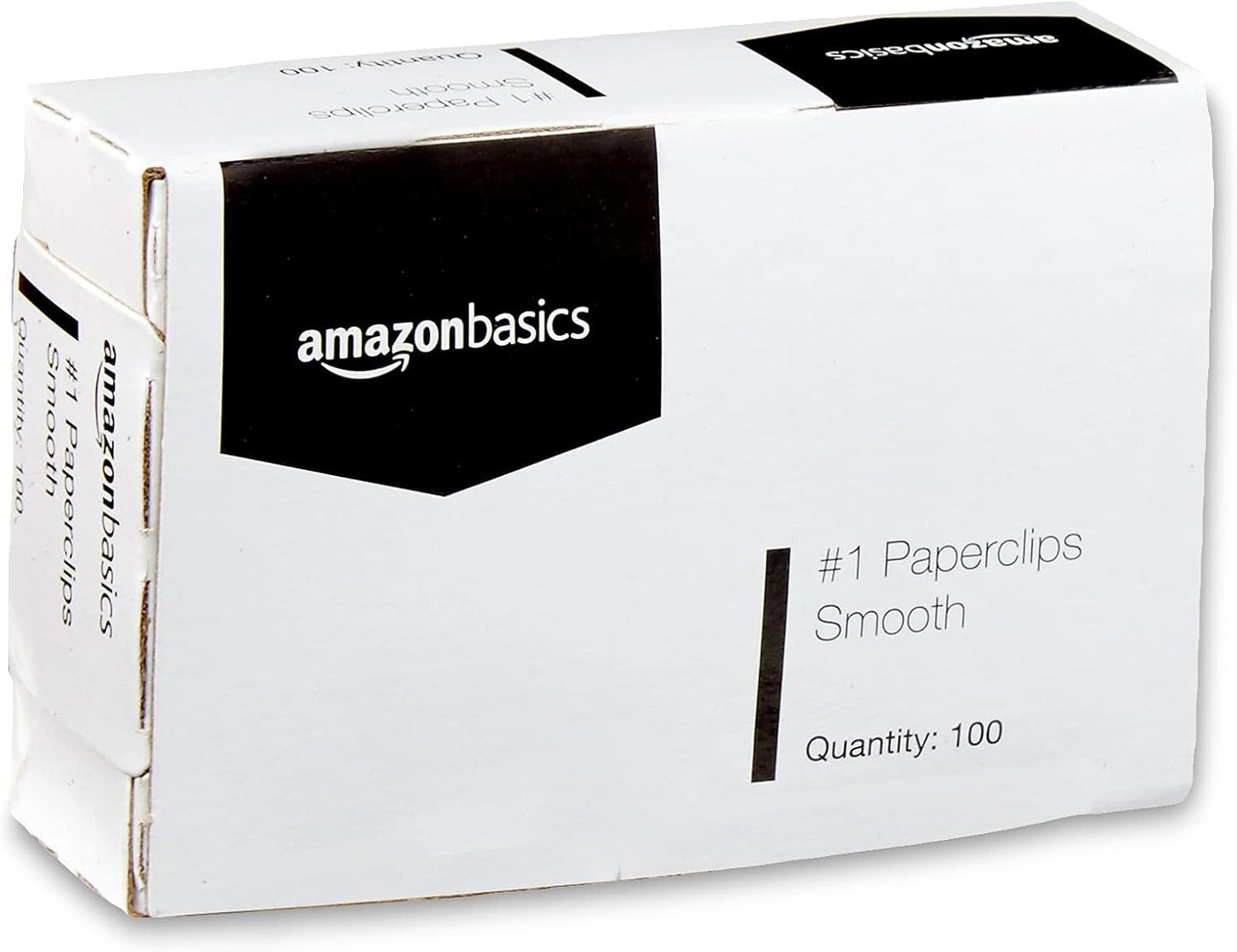 Amazon Basics No. 1 Paper Clips, Smooth, 1000 Count (10 Pack of 100), Silver