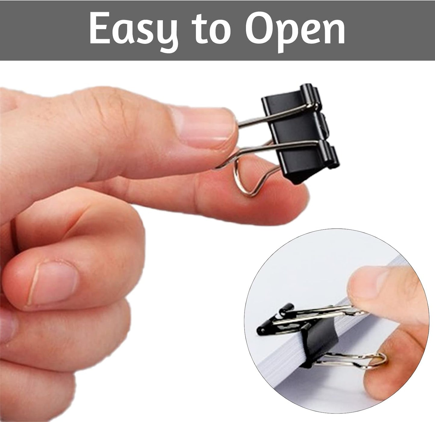 120 Pack Black Binder Clips 0.75 Inch, Small Paper Clamps, Black Paper Binder Clips, Office Clips, Mini Binder Clips, Small Clips for Office Supplies Home School and Business