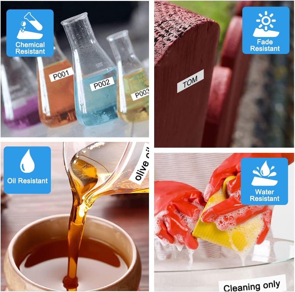 MarkDomain 3-Pack 9mm Label Tape TZe-221 Replacement for Brother TZe TZ Tape 9mm 0.35" Laminated White Label Maker Tape TZe221 TZ221 Work with Ptouch PT H100 H110 D210 D400AD 1290