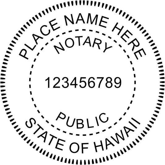 Hawaii Round Notary Stamp | Official State Notary Stamp | Official Seals | Meets State Specifications (Hawaii, Round Stamp)