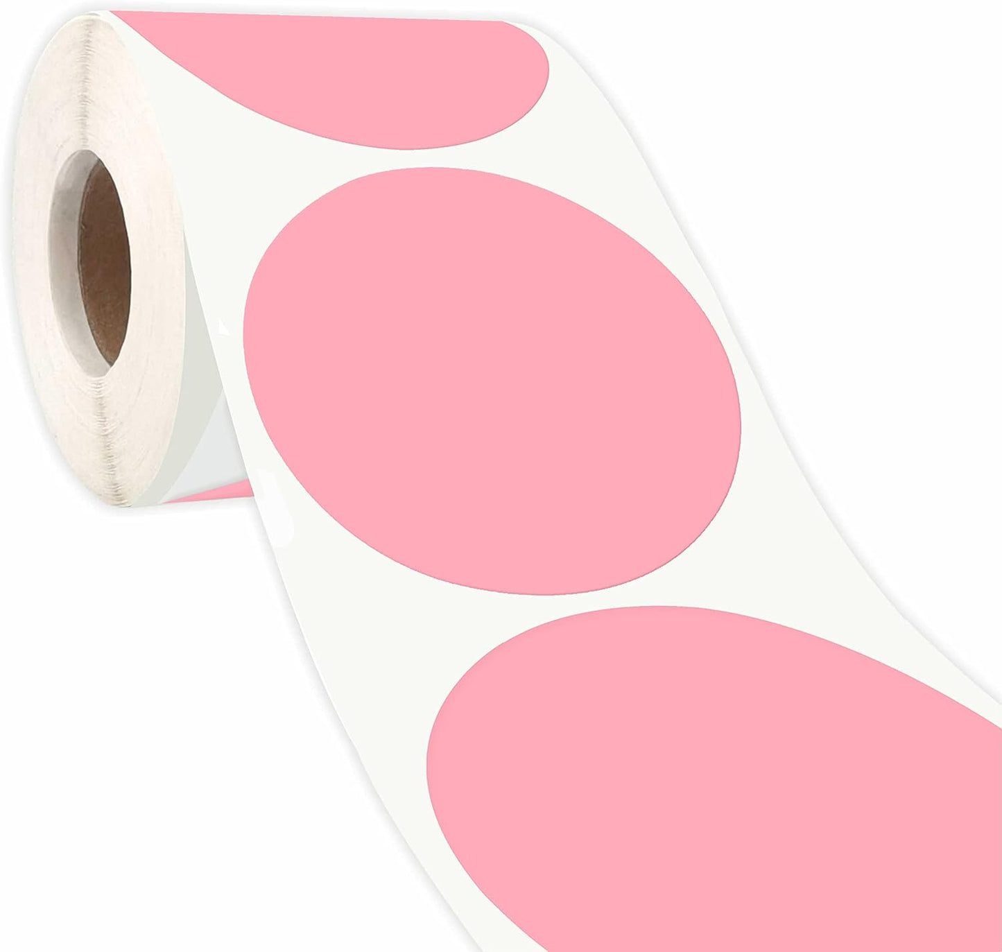 PARLAIM 3 Inch Round Permanent Adhesive Color Cod Dot Stickers,500 per Dispenser Box Roll dots Label,Pink Inventory Circle Stickers