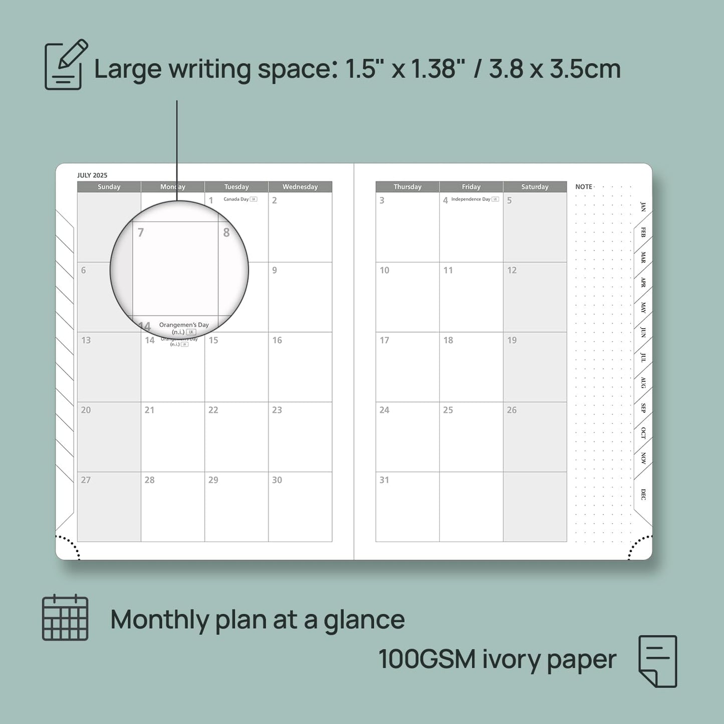 POPRUN Planner 2025-2026 (Medium - 6.5'' x 8.5'') Academic Weekly Calendar (July 2025 - June 2026) with Hourly Time Slots, Monthly Tabs, 100GSM Thick Papers, Leather Soft Cover - Purple