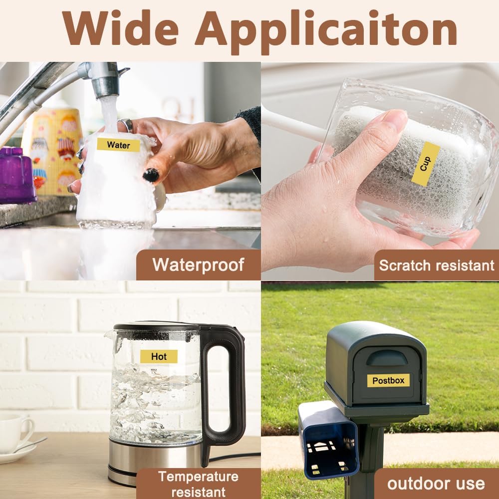 Hehua 24mm 0.94 Black on Gold Laminated Tape Compatible for Brother P-Touch TZe-851 TZe851 TZ-851 TZ851 Label Maker Tape for Ptouch PT D600 D610 P710BT, 1'' x 26.2ft, 3 Pack