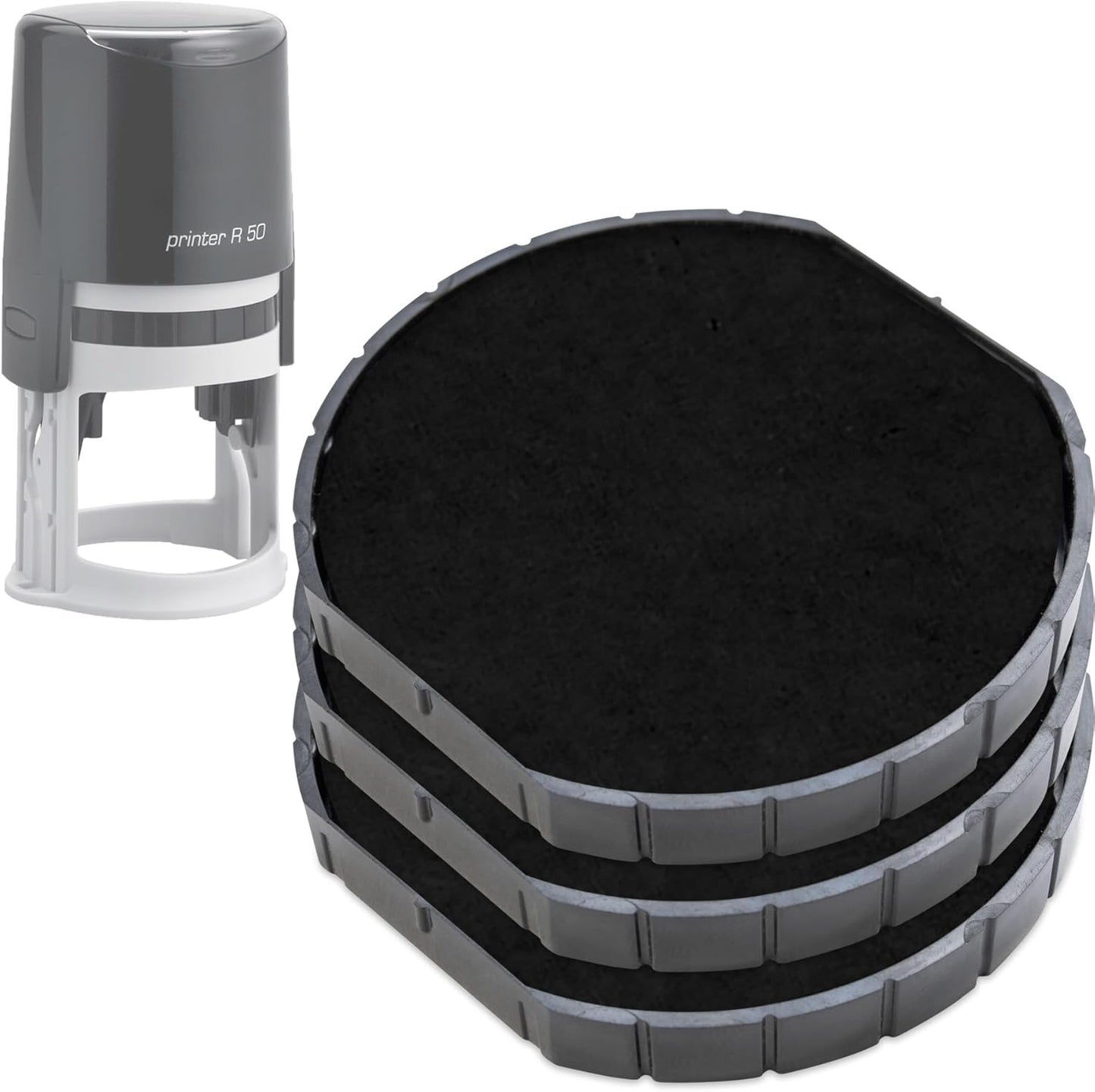 COLOP E/R50 Non-Toxic, Water Based Premium Replacement Pad for Printer R50 Stamp - Pack of 3 - Black