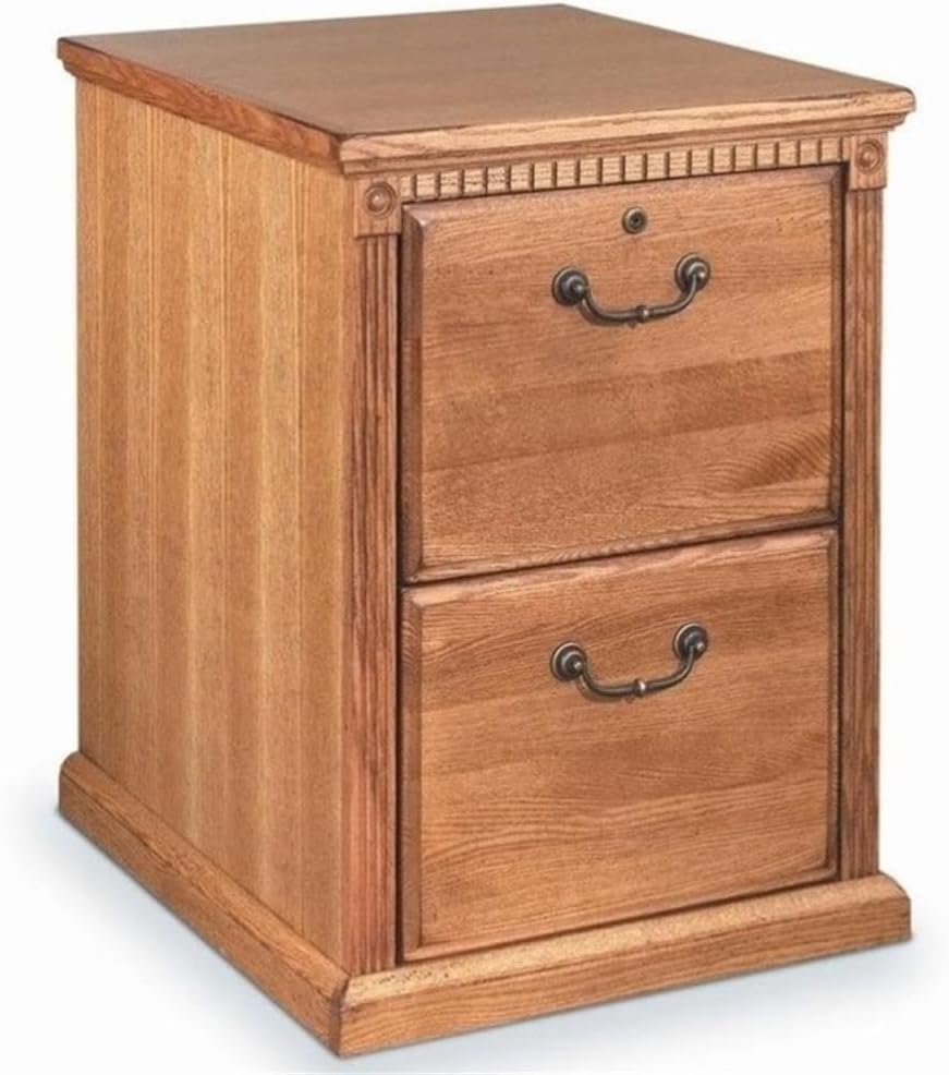 BOWERY HILL 2 Drawers 29" Vertical Natural Wood Filing Cabinet Lockable Pre-Assembled Stationary for Home, Office