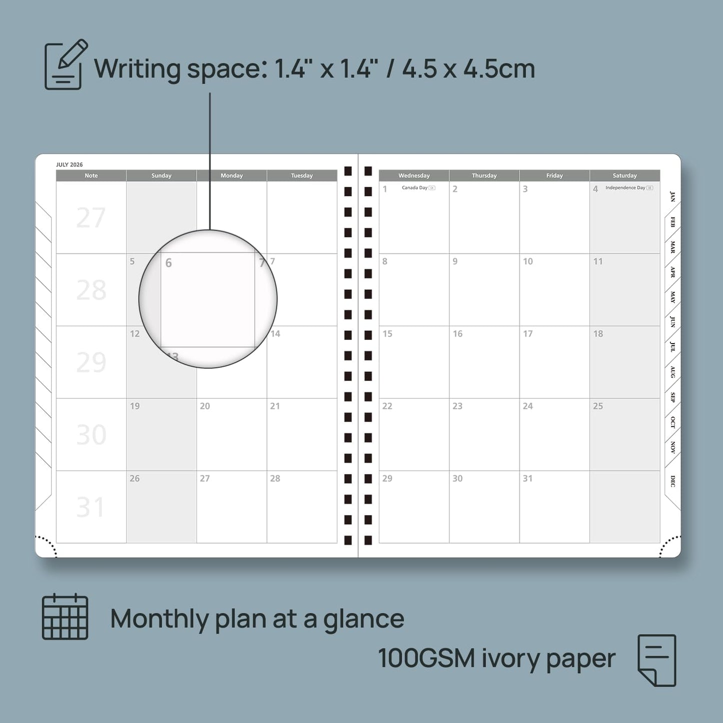 POPRUN 2026 Planner (Large Size 10'' x 8'' Wire-Bound Hard Cover) Daily Weekly and Monthly Calendar - Agenda 2026 (Jan.2026-Dec.2026) with Hourly Schedule, Monthly Tabs - Violet