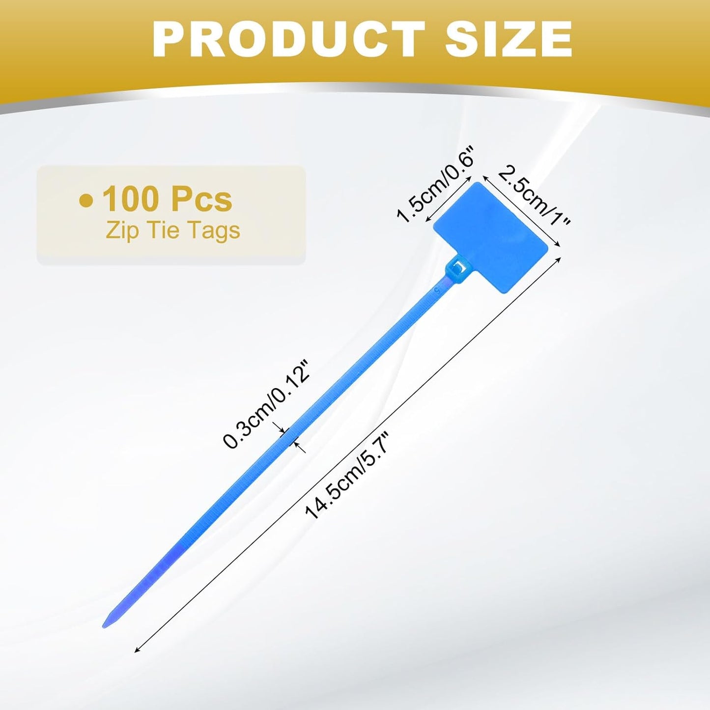 uxcell 100 Pcs Cable Label Marker Tags, Nylon Cable Zip Tie Tags 6.3 Inch Writable Self-Locking Wire Labels Zip Ties for Organization Marking, Blue