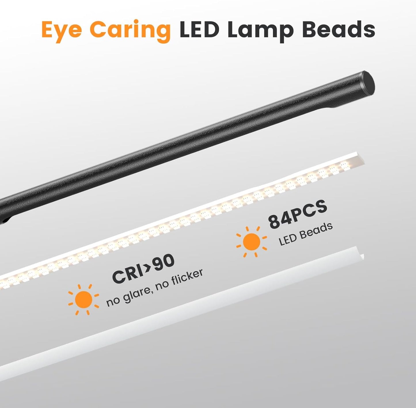 Metal LED Desk Lamp for Home Office - Foldable Industrial Desk Light with Base, 16" Dimmable Table Lamp for Reading, 4 Color Temps, 15W Modern Desktop Lamp for College Dorm Study Task Work