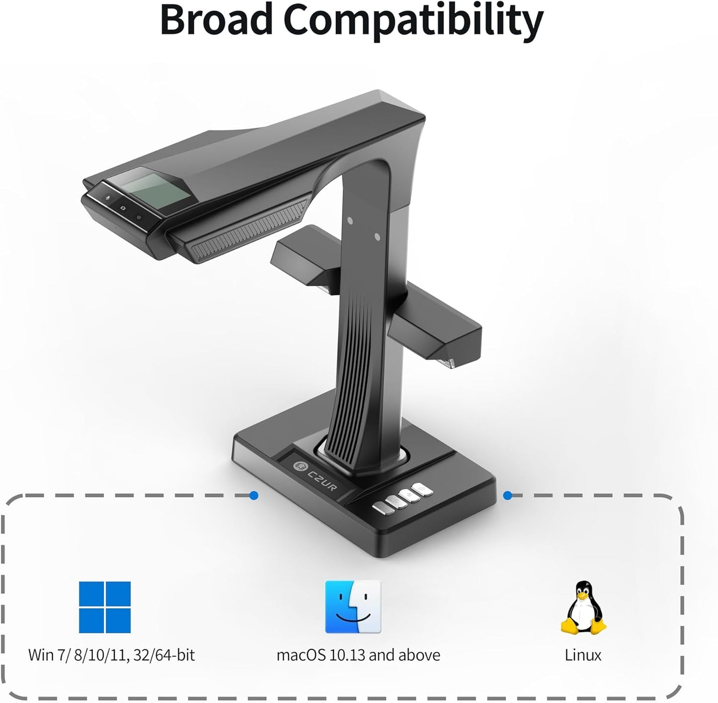 CZUR ET24 Pro Professional Book Scanner, 24MP Document Camera, 3rd Gen Auto-Flatten & Deskew Tech, A3 Document Scanner, 180+ Languages OCR, Support HDMI, for Windows/MacOS/Linux