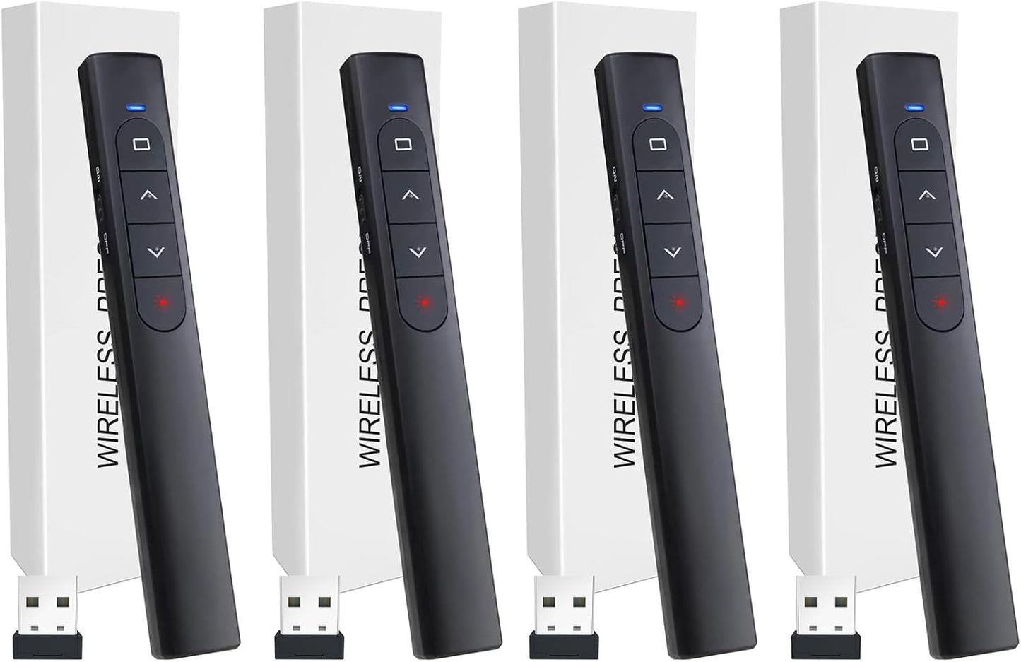（4 Units） Wireless Presenter Remote, Presentation Clicker with Hyperlink & Volume Remote Control PowerPoint Office Presentation Clicker for Keynote/PPT/Mac/PC/Laptop