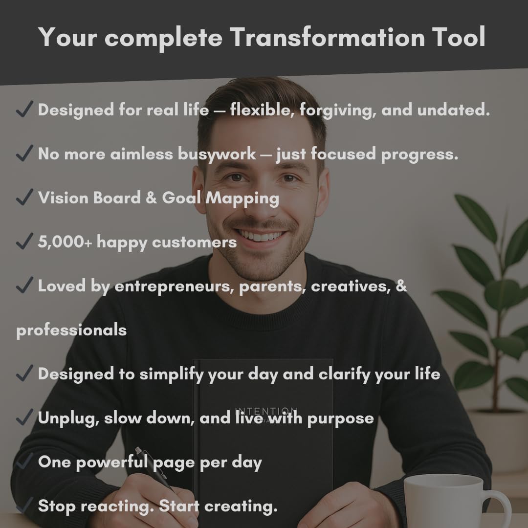 Pland Studio 90-Day Planner – Undated Daily Goal Journal for Men & Women | Charcoal Onyx Hardcover with Habit Tracker, Vision Board, Gratitude Prompts & Flat Lay Binding | Productivity & Mindfulness Notebook