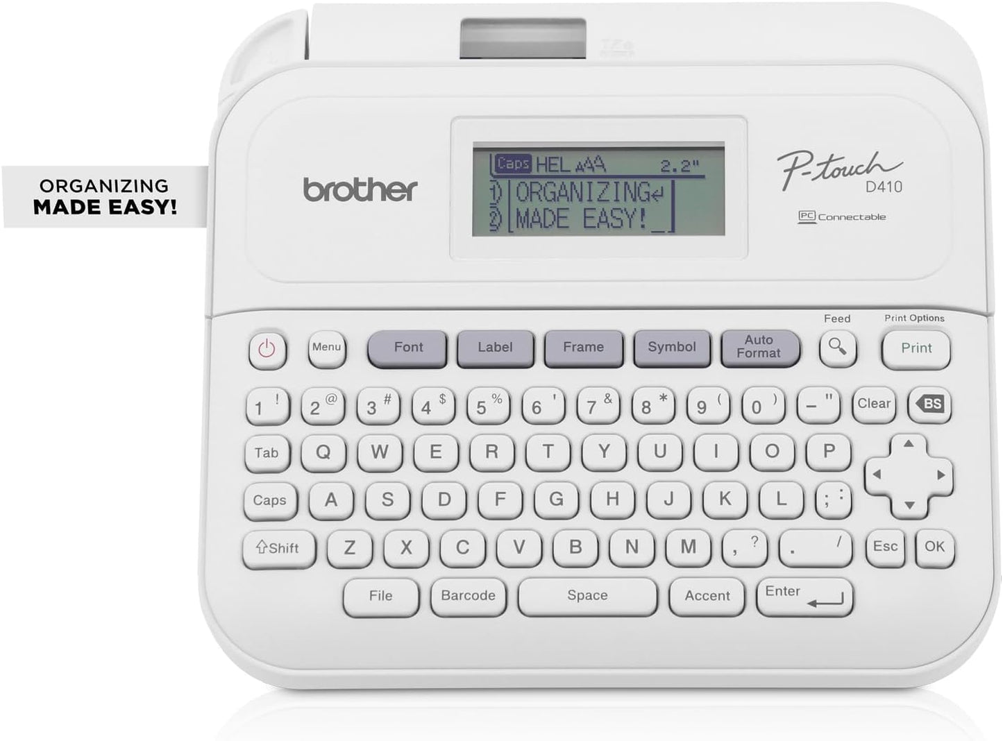 Brother P-Touch PT-D410 Home / Office Advanced Label Maker | Connect via USB to Create and Print on TZe Label Tapes up to ~3/4 inch, White