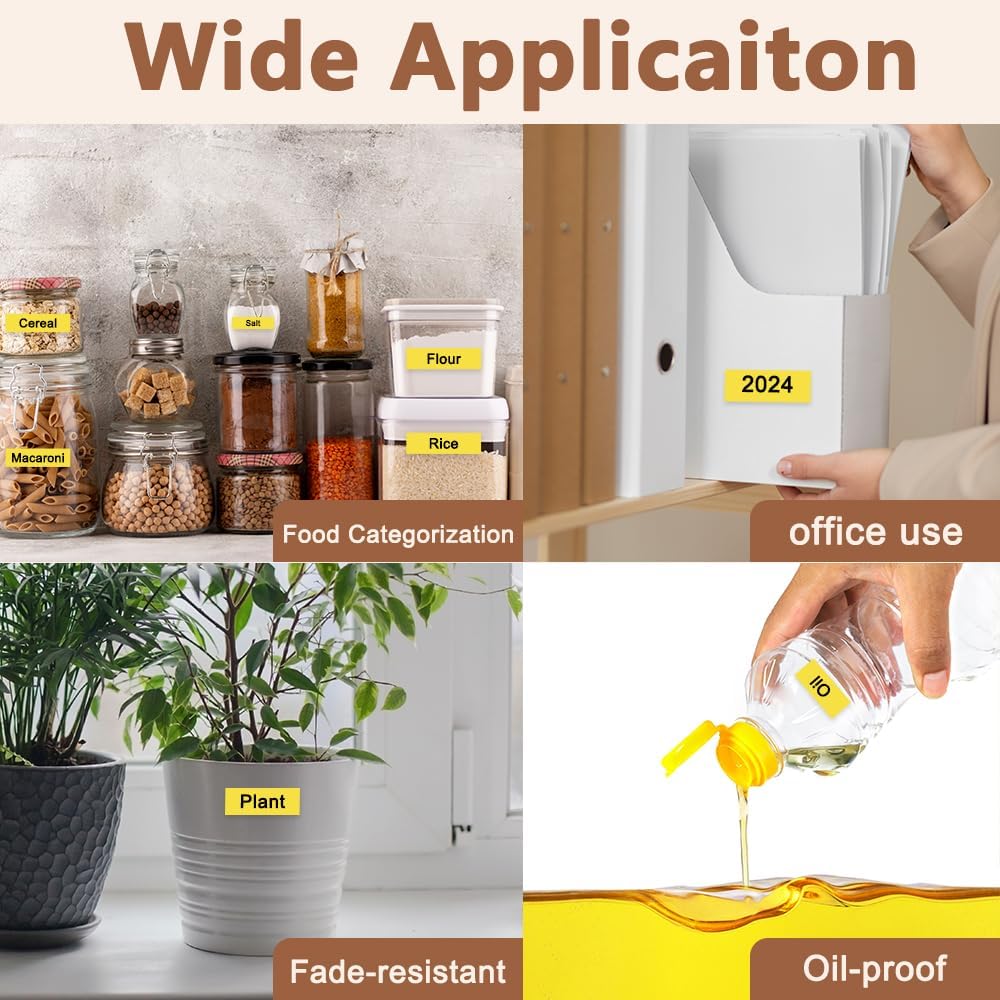 Hehua 24mm 0.94 Black on Yellow Laminated Tape Compatible for Brother P-Touch TZe-651 TZe651 TZ-651 TZ651 Label Maker Tape for Ptouch PT D600 D610 P710BT, 1'' x 26.2ft, 3 Pack