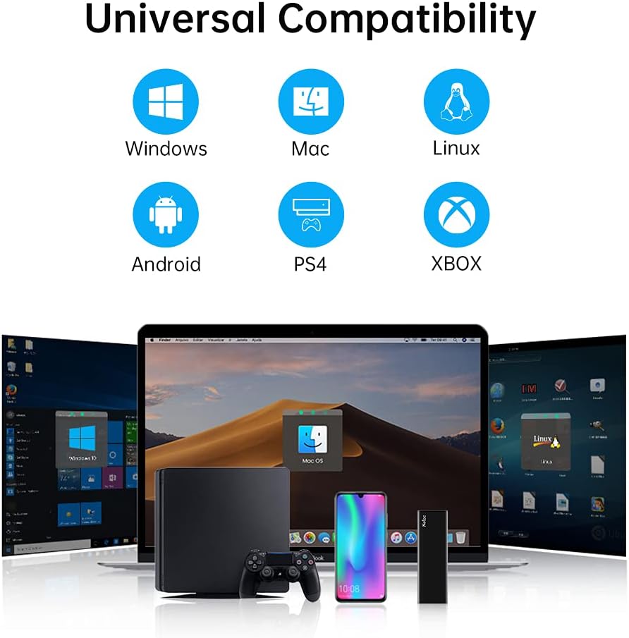 Netac 500GB Portable SSD USB 3.2 Gen 2 (10 Gbps, Type-C) External Solid State Drive Backup Slim Portable Drive for File Storage/Business Travel Essential, Rapid Read & Write Low Noise, Zslim