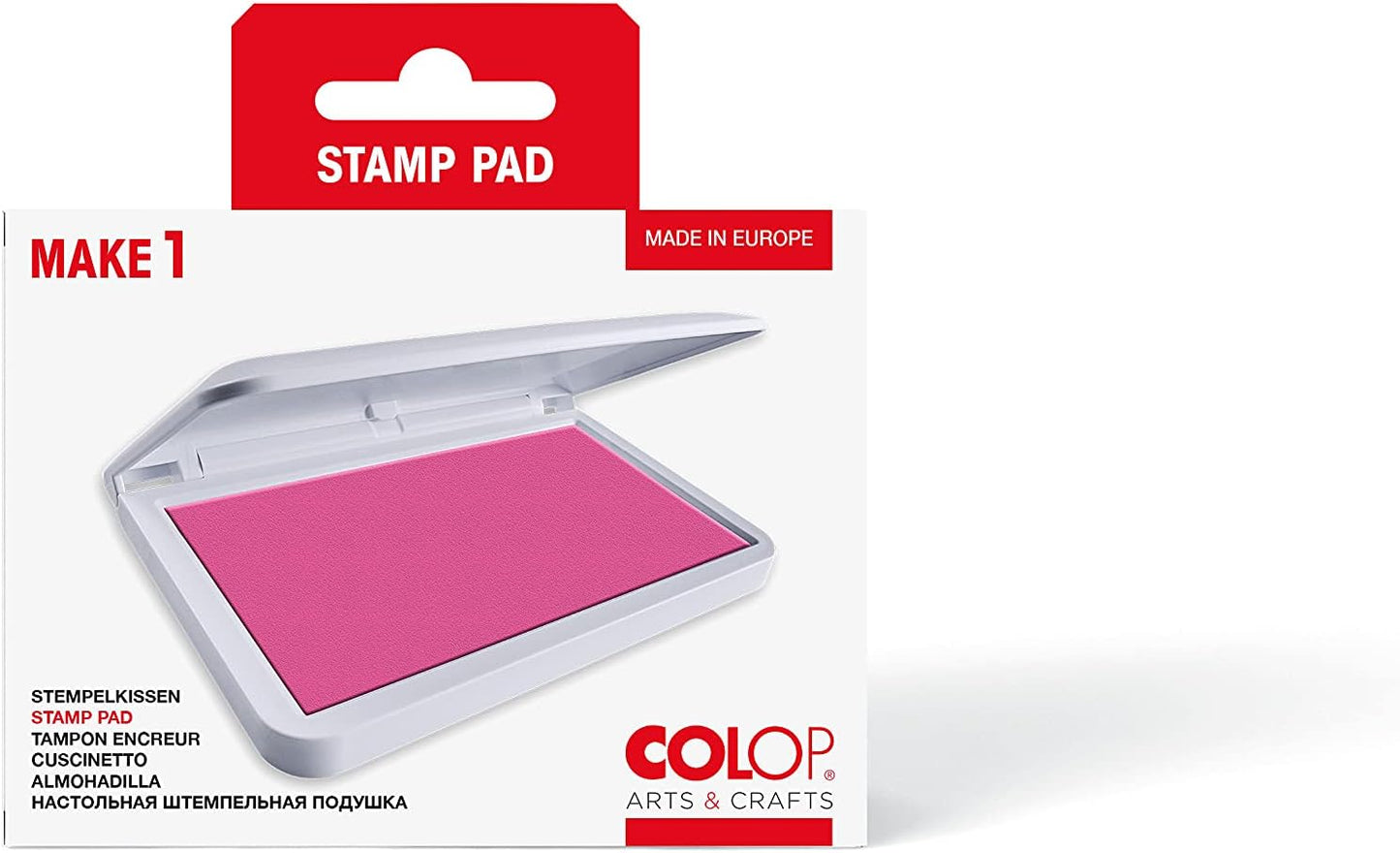 COLOP Make Series, Ink Stamp Pads, with Non-Toxic Premium Ink, Water-Based Acid-Free (Shiny Pink, Make 1-1-15/16" x 3-1/2")