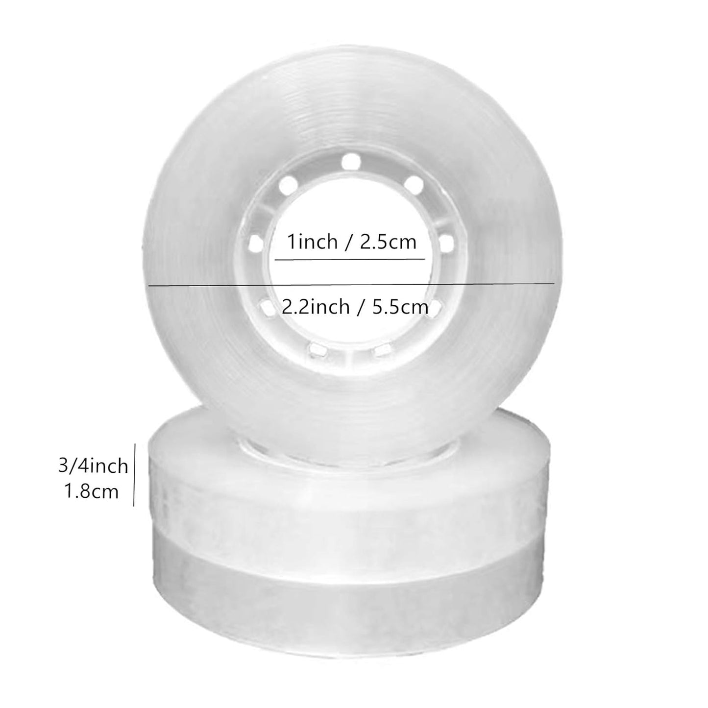 Transparent Tape Refill Rolls for Dispenser, Tear by Hand,16 Rolls x 900 inches