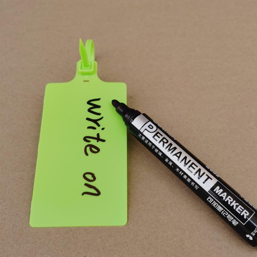Plastic Seals Shipping Tags Logistics Use Big Sign Tie Large Label Tie, 255mm Total Length, Package of 100pcs (Fluorescent green)
