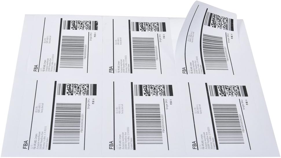 9527 Product 6 up 3-1/3 X 4 Sticker Labels Shipping Address Labels for Laser/Ink Jet Printer,100 Sheets,Total 600 Labels