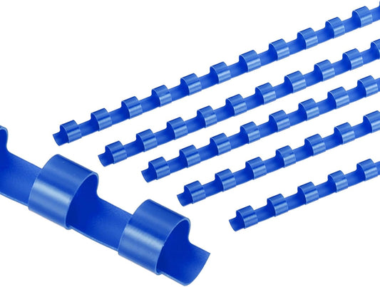 PATIKIL 8mm (5/16") Plastic Binding Combs, 50 Pcs 21 Rings Comb Binding Spines 40 Sheet Capacity Letter Size for Binding Paper Sheets, Blue