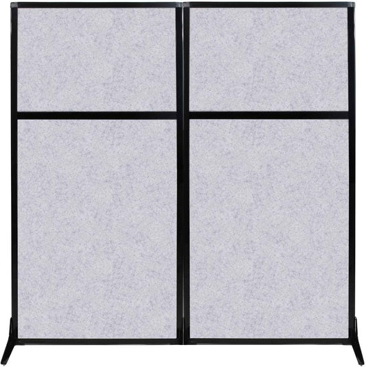 Versare Office Workstation Screen | Portable Wall Divider | Modern Cubicle | Freestanding Privacy Screen | Flexible Work Space | 2 Panels | 66" Wide x 70" Tall Marble Gray SoundSorb Panels