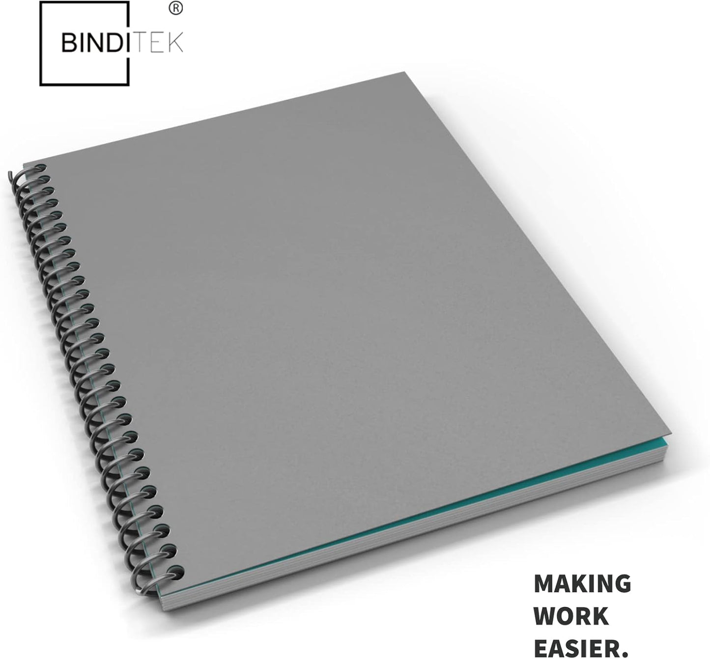 Binditek 25 Pack 12 Mil Sand-Textured Polycover - Plastic Binding Cover for Business Reports and Proposals - Lightly Sanded Finish - Square Corners, Un-Punched, Grey, Office Supplies