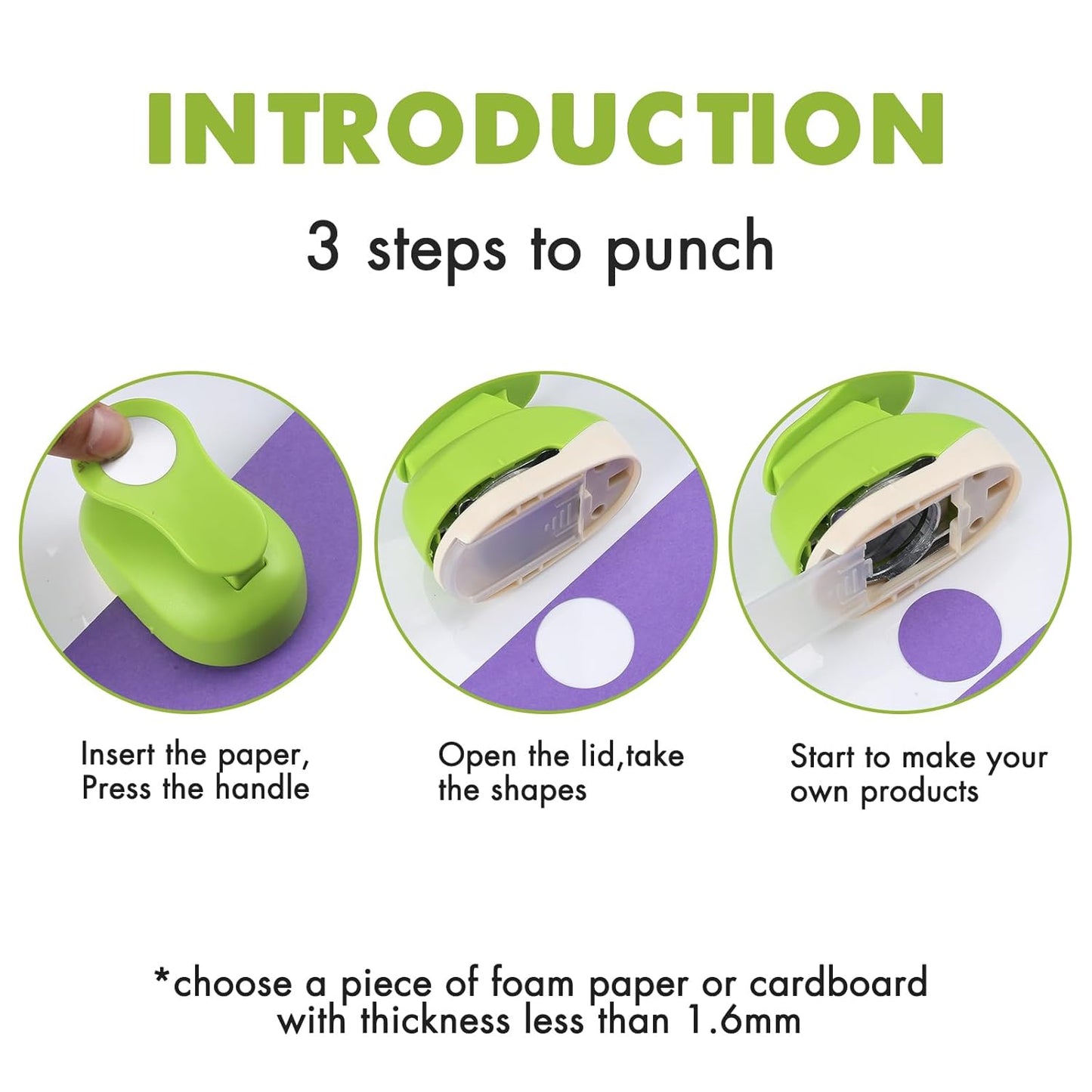 LOONENG 2 Inch Circle Hole Punch - Create Perfect Circles for Handmade Craft Projects - Ideas for Scrapbooking, Card Making, DIY Photo Albums, Gift Tags, Homemade Confetti