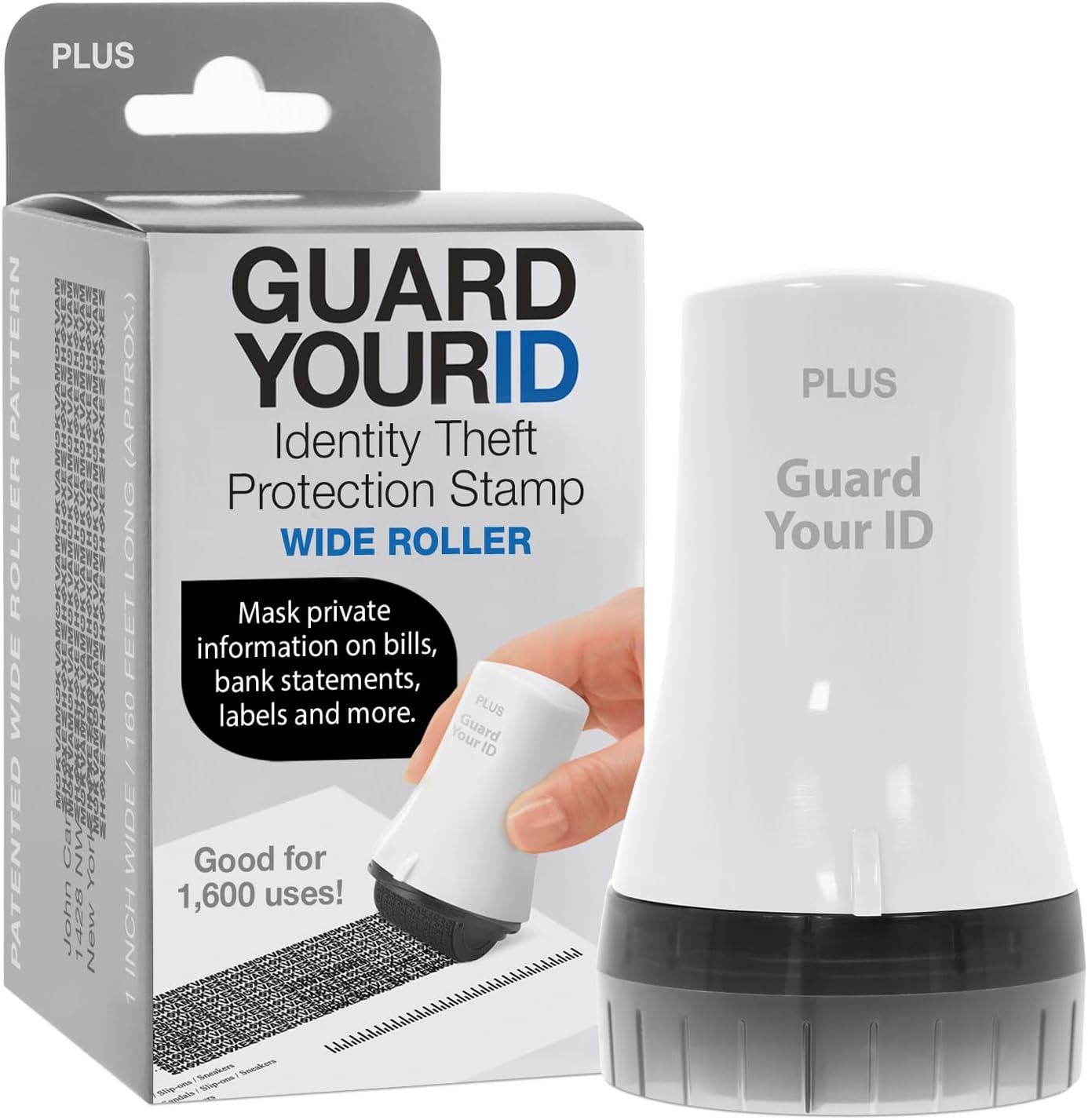 Guard Your ID Wide Advanced Roller 2.0 Identity Theft Prevention Security Stamp White