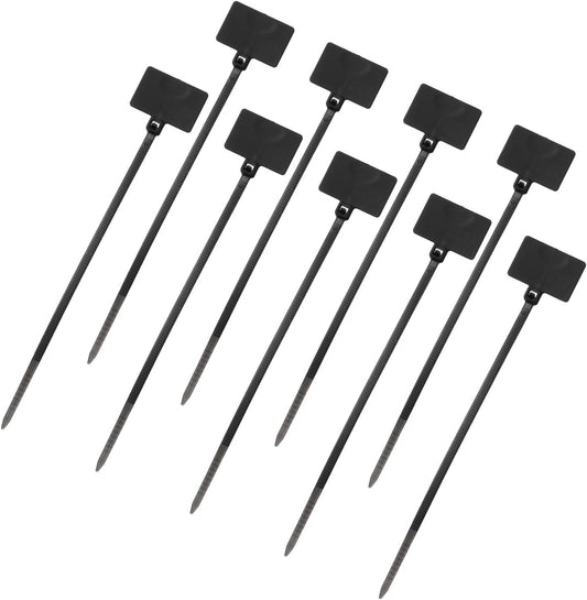 uxcell 100 Pcs Cable Label Marker Tags, Nylon Cable Zip Tie Tags 4.3 Inch Writable Self-Locking Wire Labels Zip Ties for Organization Marking, Black