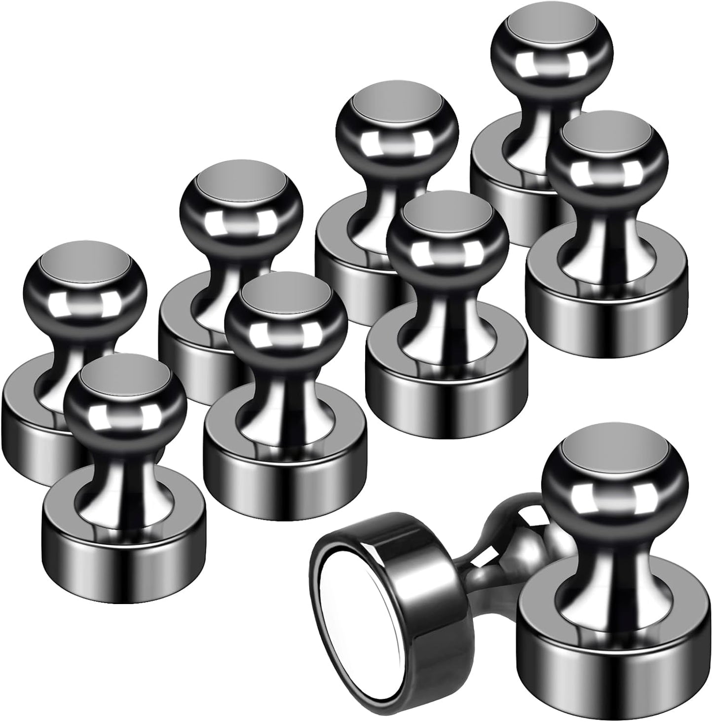 10Pack Fridge Magnet Adults Refrigerator Magnets Strong Metal Whiteboard Magnets Small Round Magnets Set for Fridge Whiteboard Locker Dry Erase Board in Kitchen Office Home Black