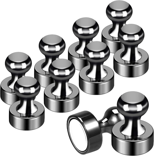 10Pack Fridge Magnet Adults Refrigerator Magnets Strong Metal Whiteboard Magnets Small Round Magnets Set for Fridge Whiteboard Locker Dry Erase Board in Kitchen Office Home Black