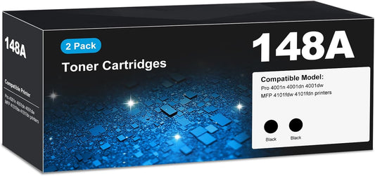 148A Toner Cartridges 4001n 4101fdw for HP 148A 148X W1480A W1480X Toner Cartridge black (2-pack), Laser Jet 4101fdw 4001n Toner Cartridge, for HP Laser Jet Pro MFP 4001n 4101fdw 4001dn 4001dw 4101fdn