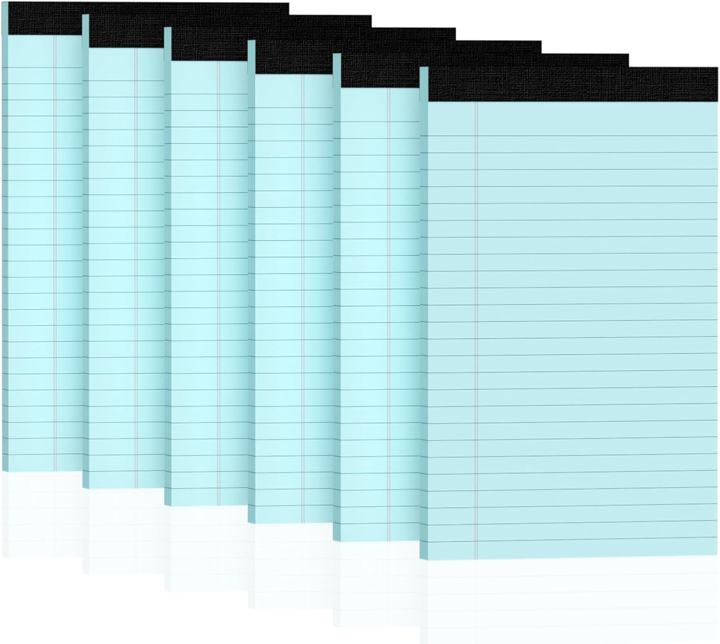 6pcs Small Note Pads, Blue Notepads 5x8 College Ruled Notebook, Writing Pads 5 x 8, Legal Pads, Memo Pad Paper Perforate Narrow Ruled Notebooks for Work, School, Office,30 Sheets/Pack