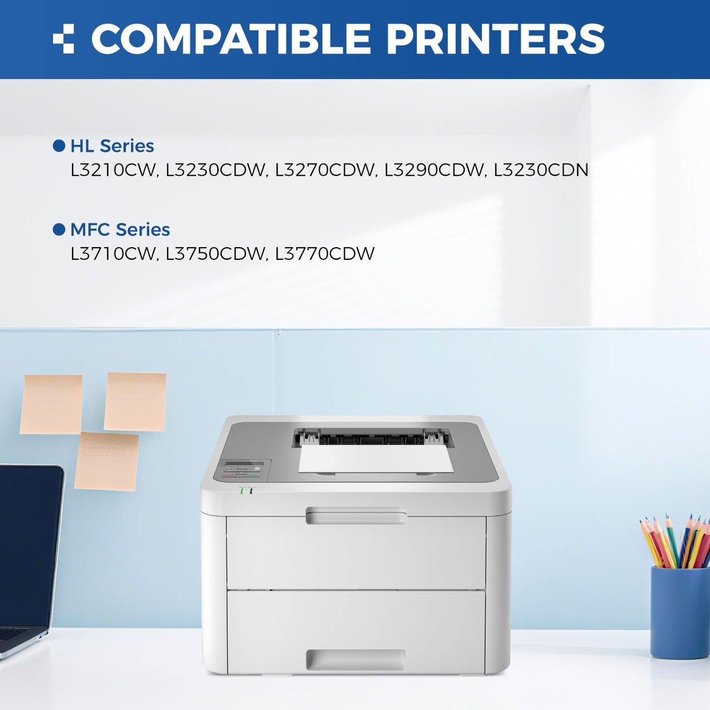 TN223 Toner Cartridge Set 4-Pack Black Color Replacement for Brother TN-223 TN227 Compatible with HL-L3270CDW HL-L3210CW MFC-L3770CDW HL-L3290CDW MFC-L3750CDW L3710CW HL-L3230CDW L3230CDN Printer Ink