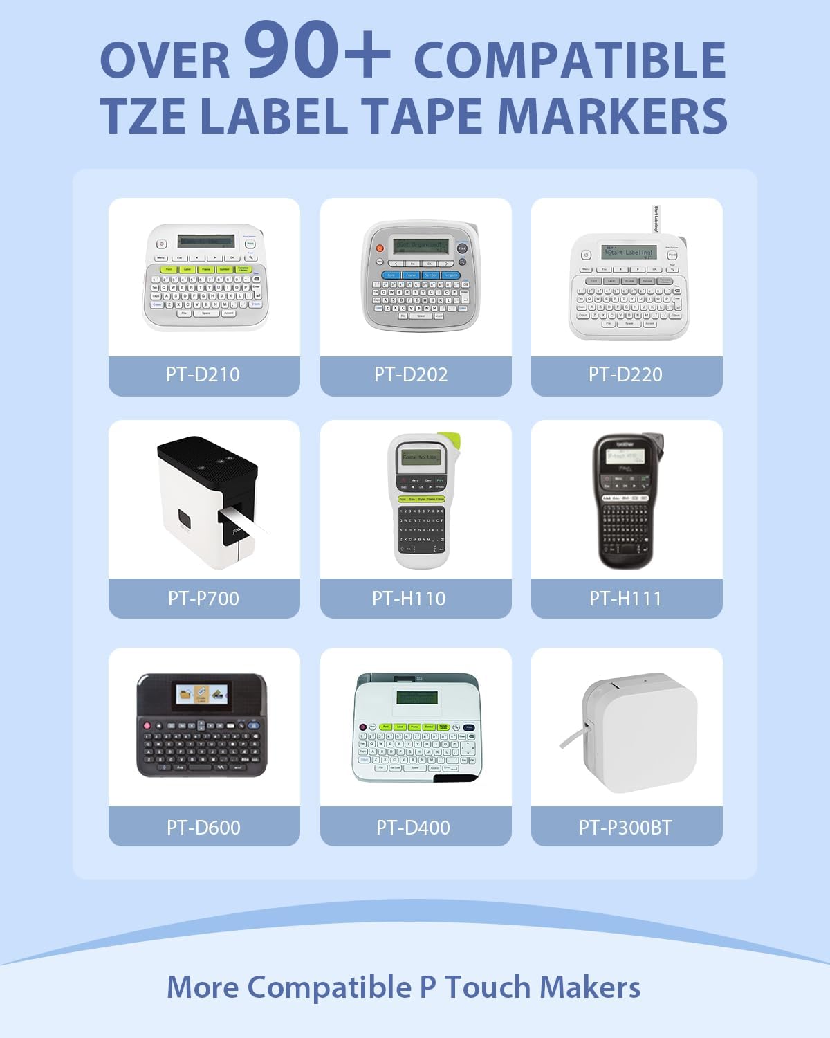 3-Pack TZe-231 Label Tape Compatible for Brother TZe 12mm 0.47 Inch Laminated White TZ-231 TZe231 1/2 Inch for Ptouch PT-D220 PT-D210 PT-H110 D410 D600 Label Maker, Black on White