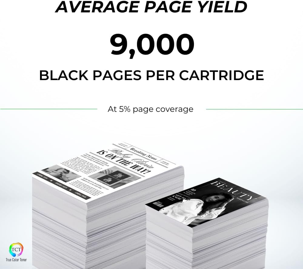 TCT TN439 Black Toner Cartridge - Compatible Replacement for Brother TN439 TN-439 TN439K Black Works with Brother HL-L8360CDW L8360CDWT MFC-L8900CDW L9570CDW Printers (9,000 Pages)