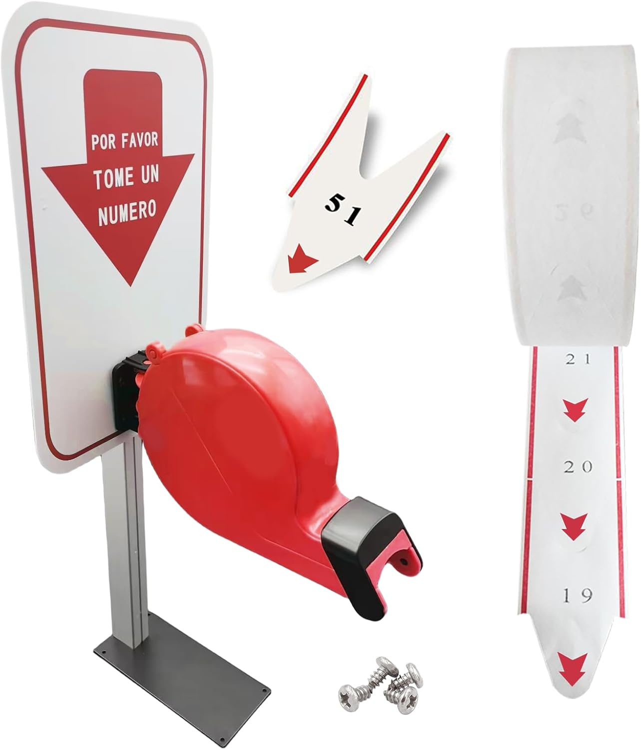 2 Digit Take a Number System Ticket Dispenser with Counter Stand and 1 Roll Queue Ticket 2000 Tickets for Queue Call System (K-T-2-ES)