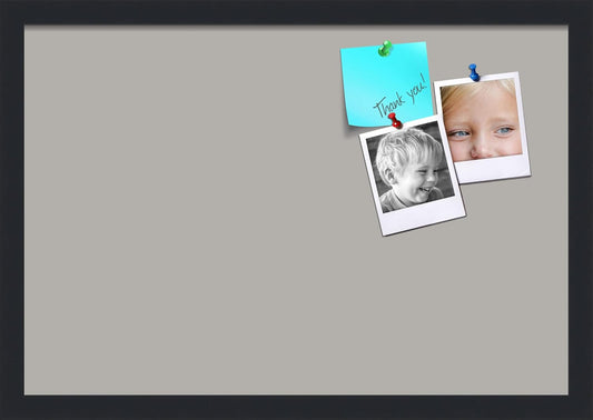 PinPix 22x15 Inch Cork Bulletin Board. This Decorative Framed Pin Board Comes with Dark Stone Design and a Satin Black Frame. Ideal for Home Office Decor or Message Board (PinPix-1808)