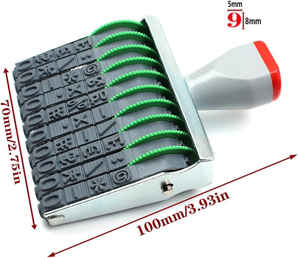 11 Digits Rubber Number Stamps 0-9 Business Stamps Office Stamps Logo Stamp Date Stamp Adjustable Multi- Functional Creative Symbol Rolling Wheel Stamp Personalized Custom Custom Stamps