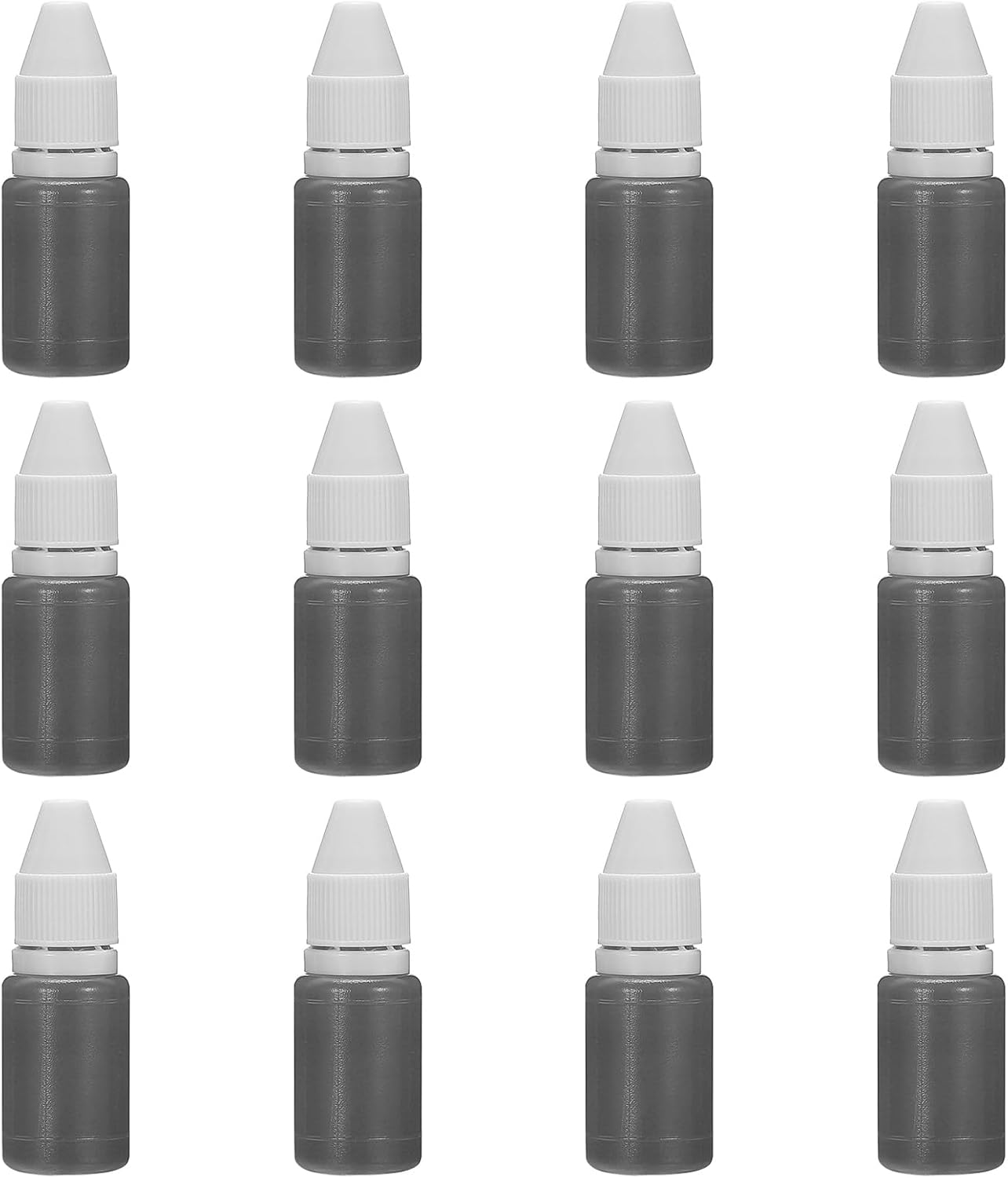 PATIKIL 0.33oz Refill Ink for Stamps and Ink Pads, 12Pcs 10ml Stamp Pad Ink Refill for Office Stamp Self Inking Stamp Date Stamp Scrapbooking, Gray