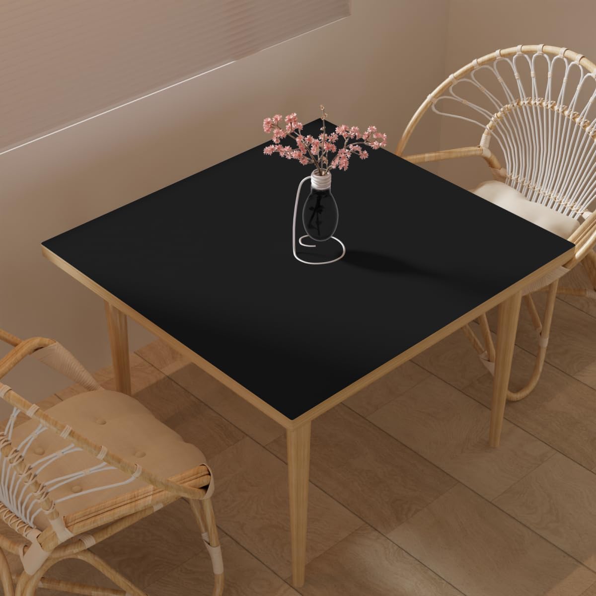 Leather Table Cover,1.8mm Thick,40x40 Inch Table Protector,Table Protector for Dining Room Table,Dining Table Cover,Table Cover Protector.(Black+Black,40x40)