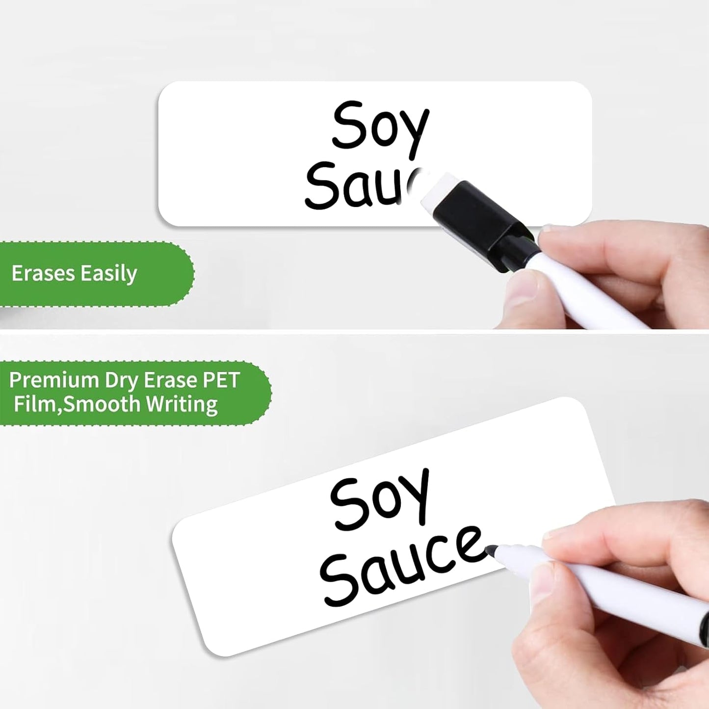 SVNOOC Multi-Use Label Stickers Small Sticky Notes, White Reusable Dry Erase Labels for Kids School Office Home Kitchen All Purpose Use Tags 42PCS (1x3 inches)