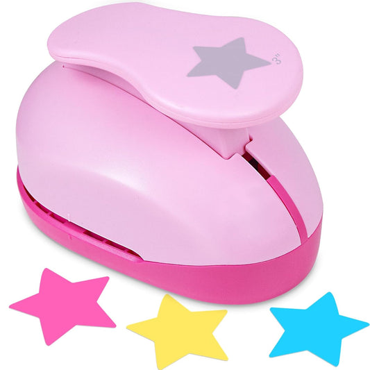 3 Inch Star Punch, Craft Hole Paper Punches, DIY Handmade Paper Puncher for Cardstock, Gift Wrapping, Greeting Cards and Scrapbook, Star Shape Lever Action Craft Punch