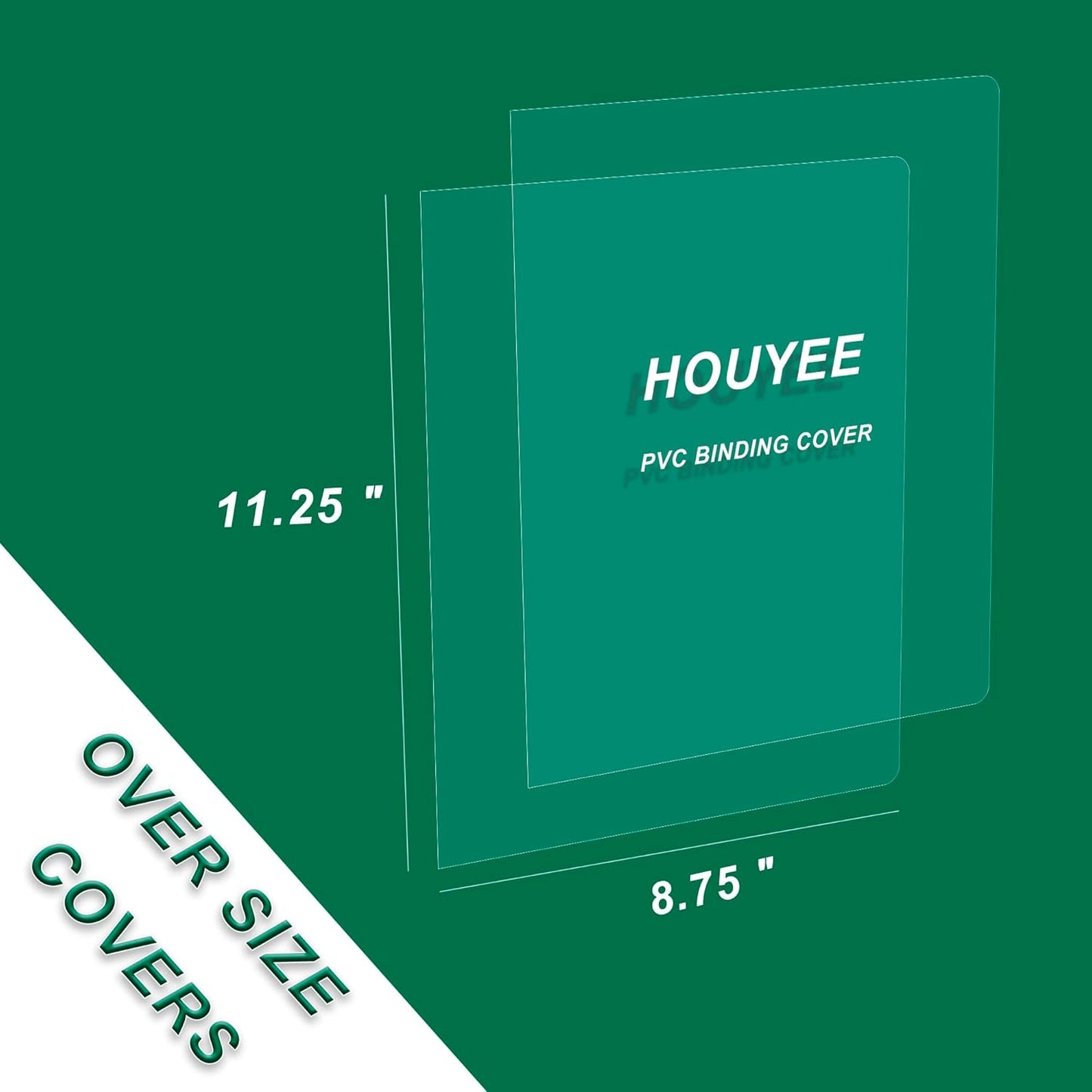HOUYEE 100 Pack Clear Binding Presentation Covers, PVC Clear Covers for Binding,10 Mil, 8-3/4 x 11-1/4 Inches, for School Projects, Business Presentations, Personal Supplies, Oversize